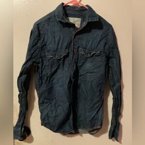 Jack South Men's Blue Denim button up shirt size S